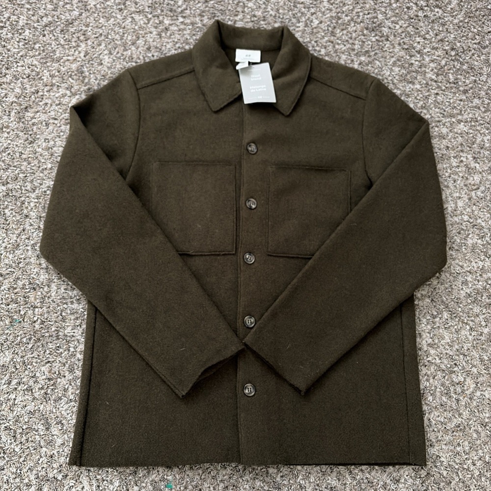 HM Wool Blend Overshirt Brown Men's Small NWT Button Up